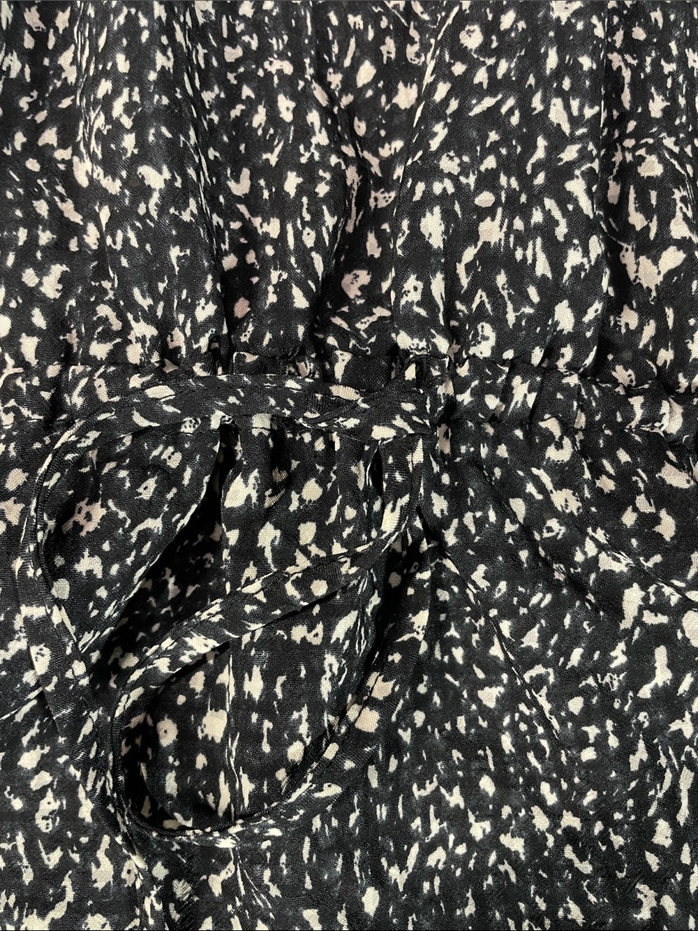 Universal Thread Peasant Bohemian Black & White Printed Peplum Long-Sleeve Top - Picture 4 of 6